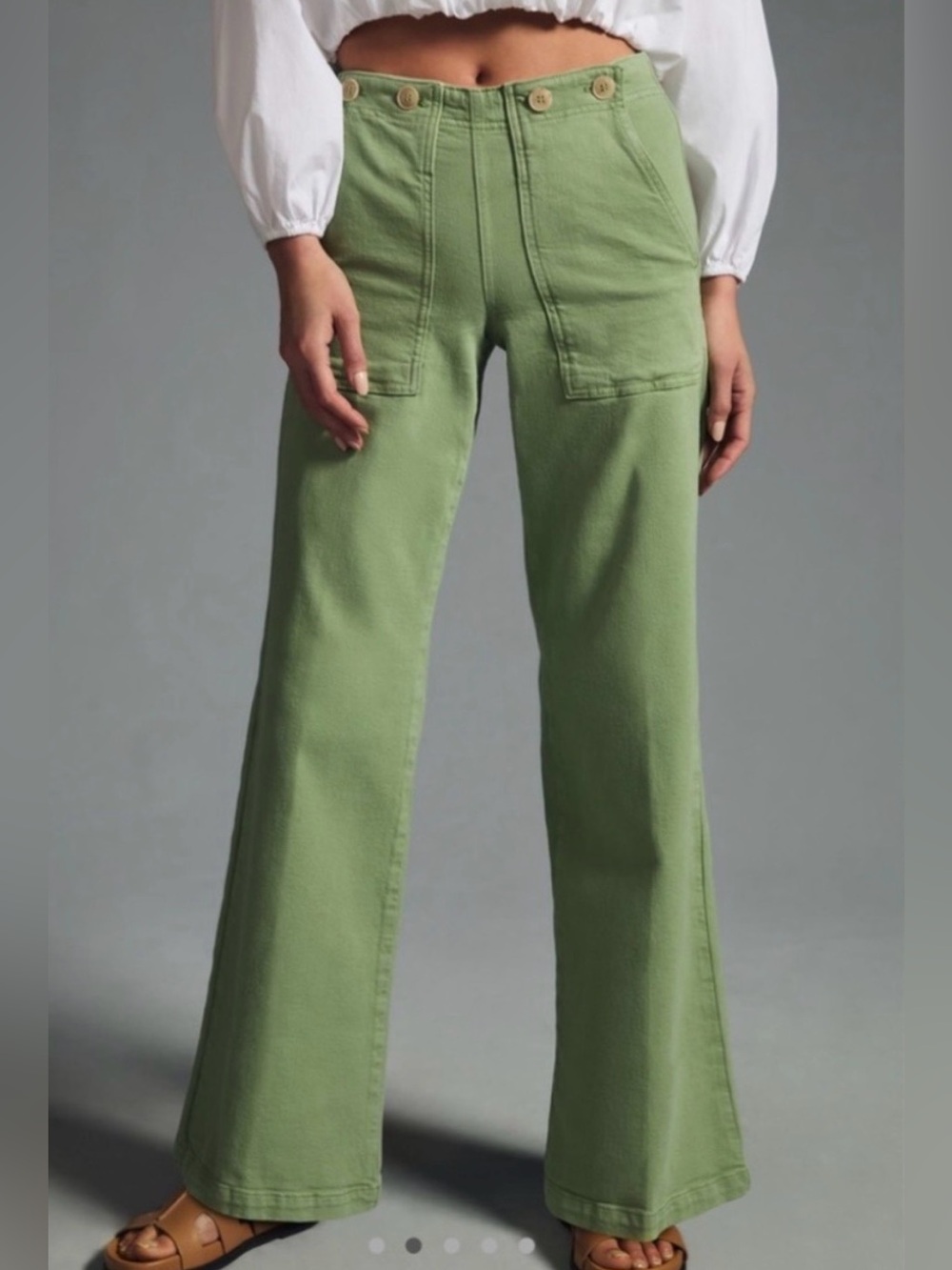 Anthropologie Pilcro Kit Cropped High-Rise Wide-Leg Trousers size 31